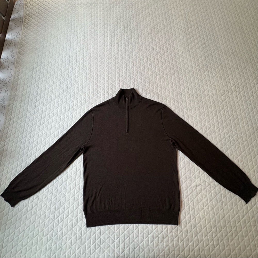Banana Republic Sweater Men’s L Brown Silk Cashmere Blend Mock Neck Luxurious